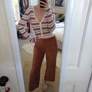 Jolt velour soft culotte style ankle pant wide leg